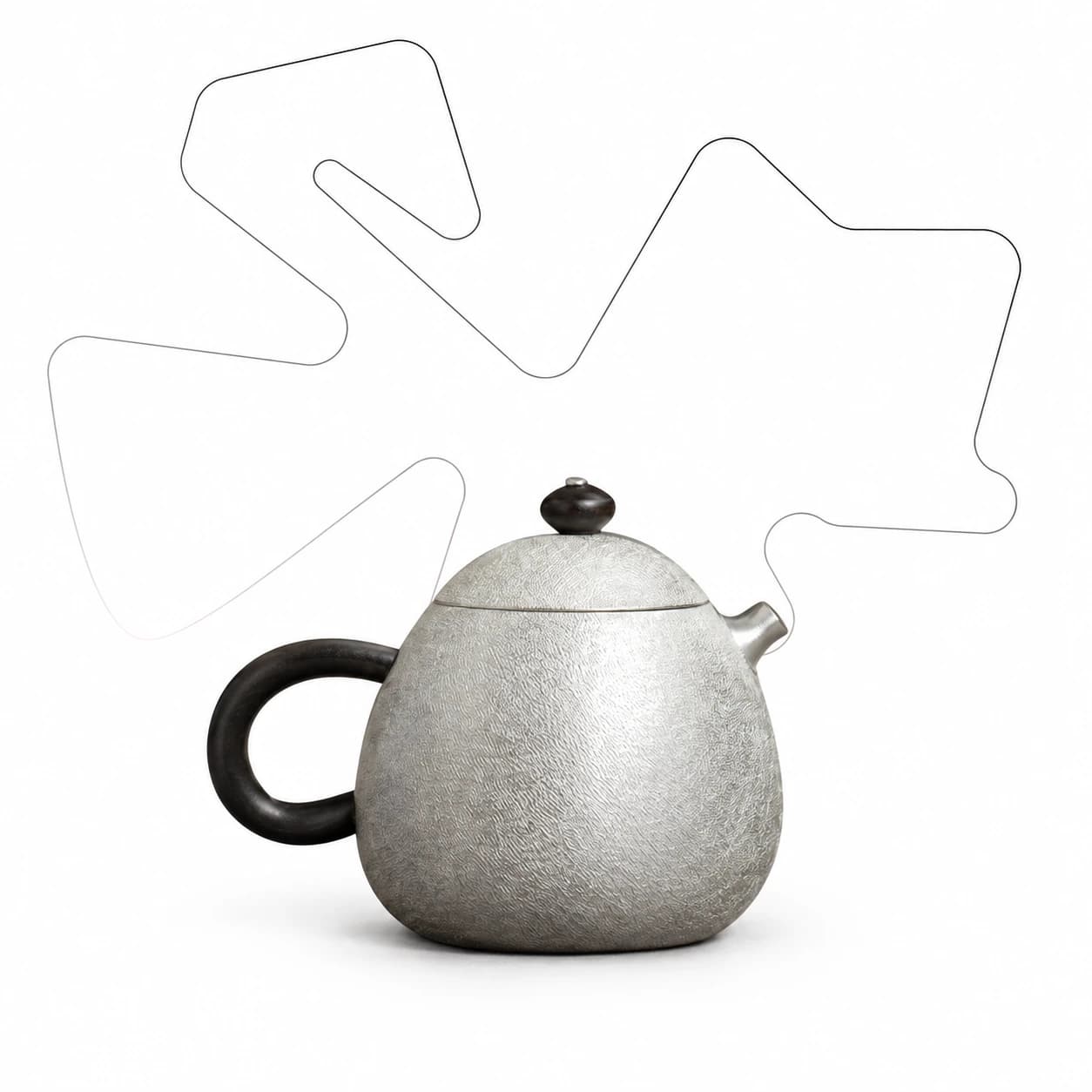 999 Silver Snowflake Dragon Egg Teapot