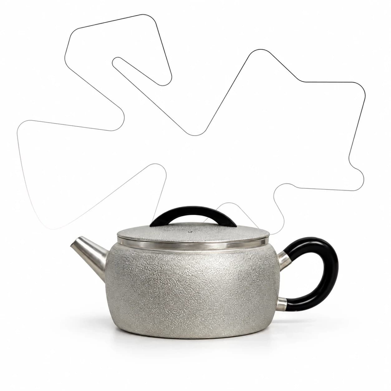 999 Silver Snowflake Han Tile Teapot