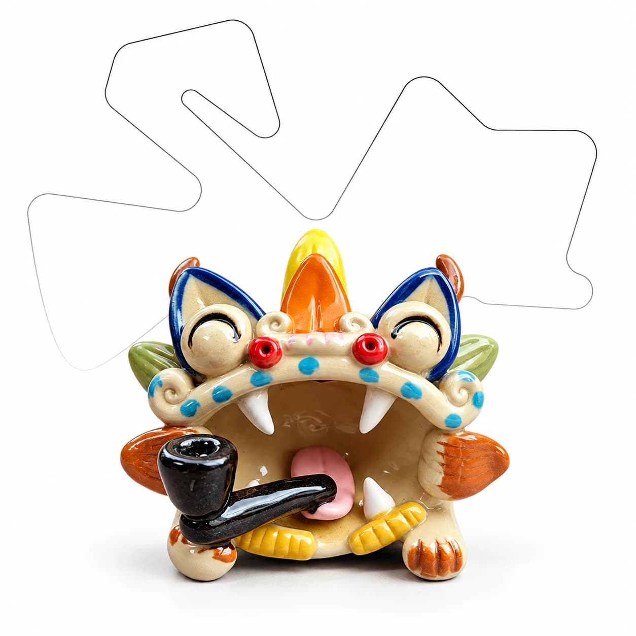 Incense Cat — Ceramic Backflow Incense Holder