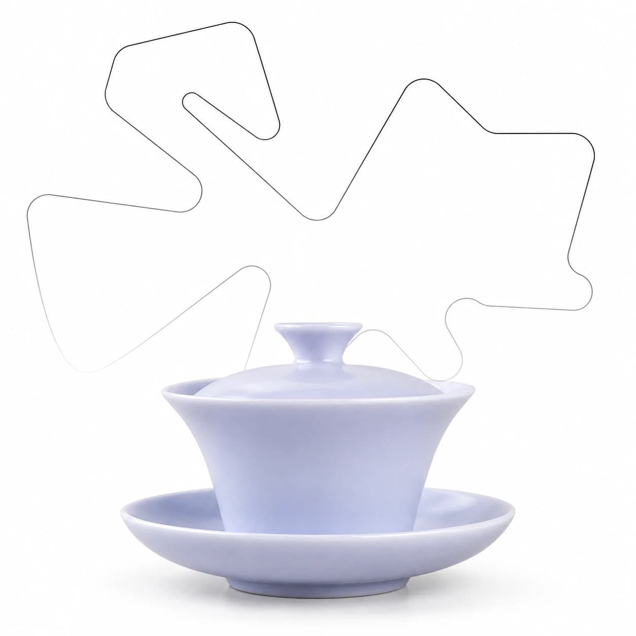 Lavender Glaze Gaiwan with Saucer — Crackle Glaze
