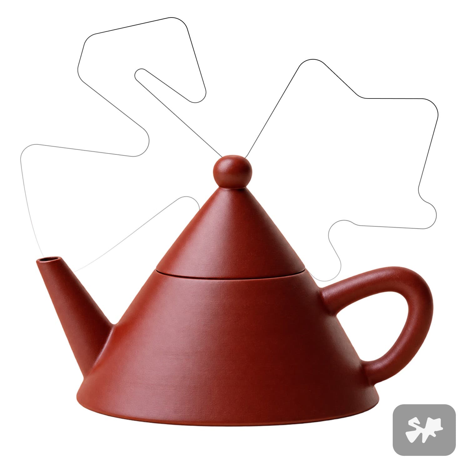 Pyramid Purple Clay Teapot