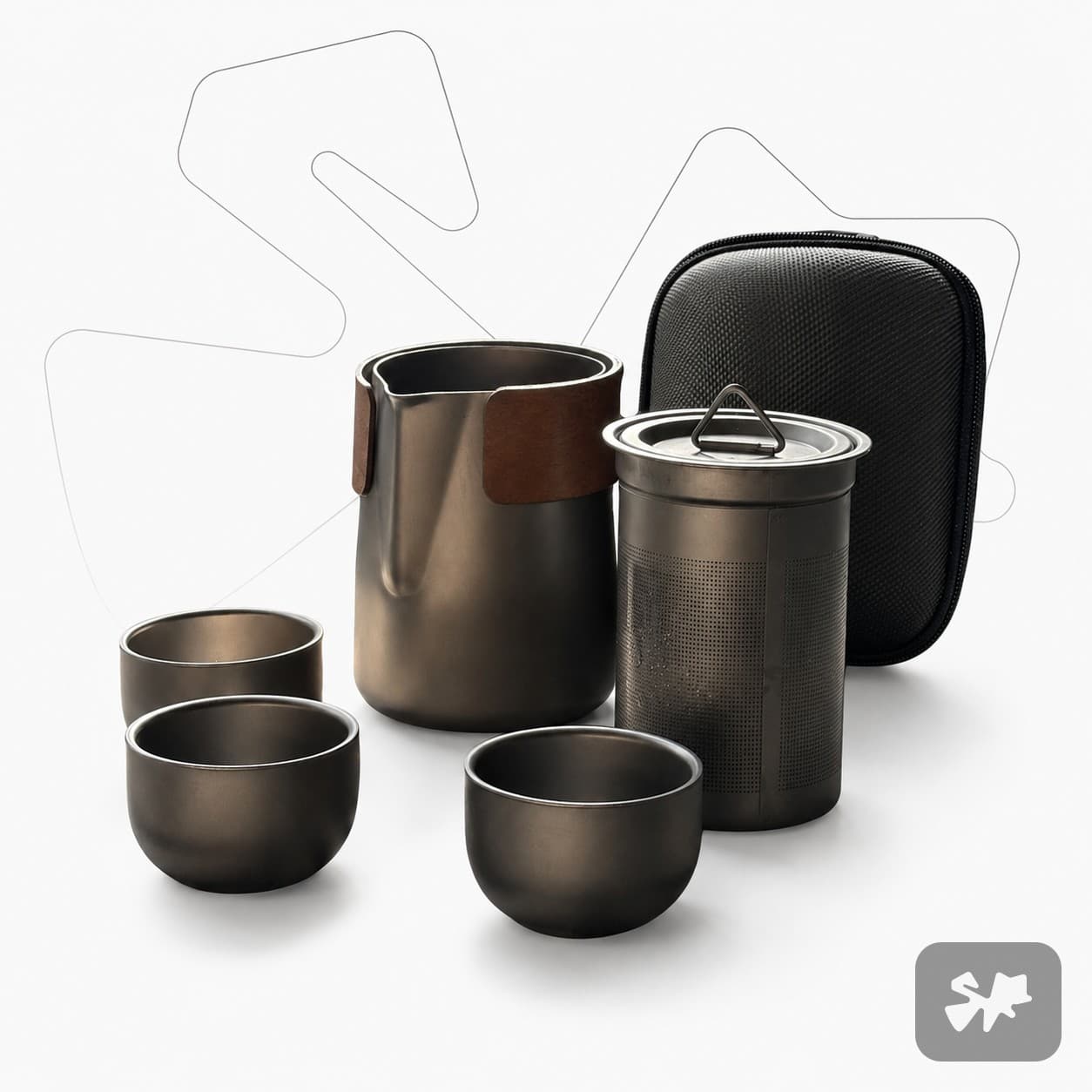 Portable Titanium Tea Set