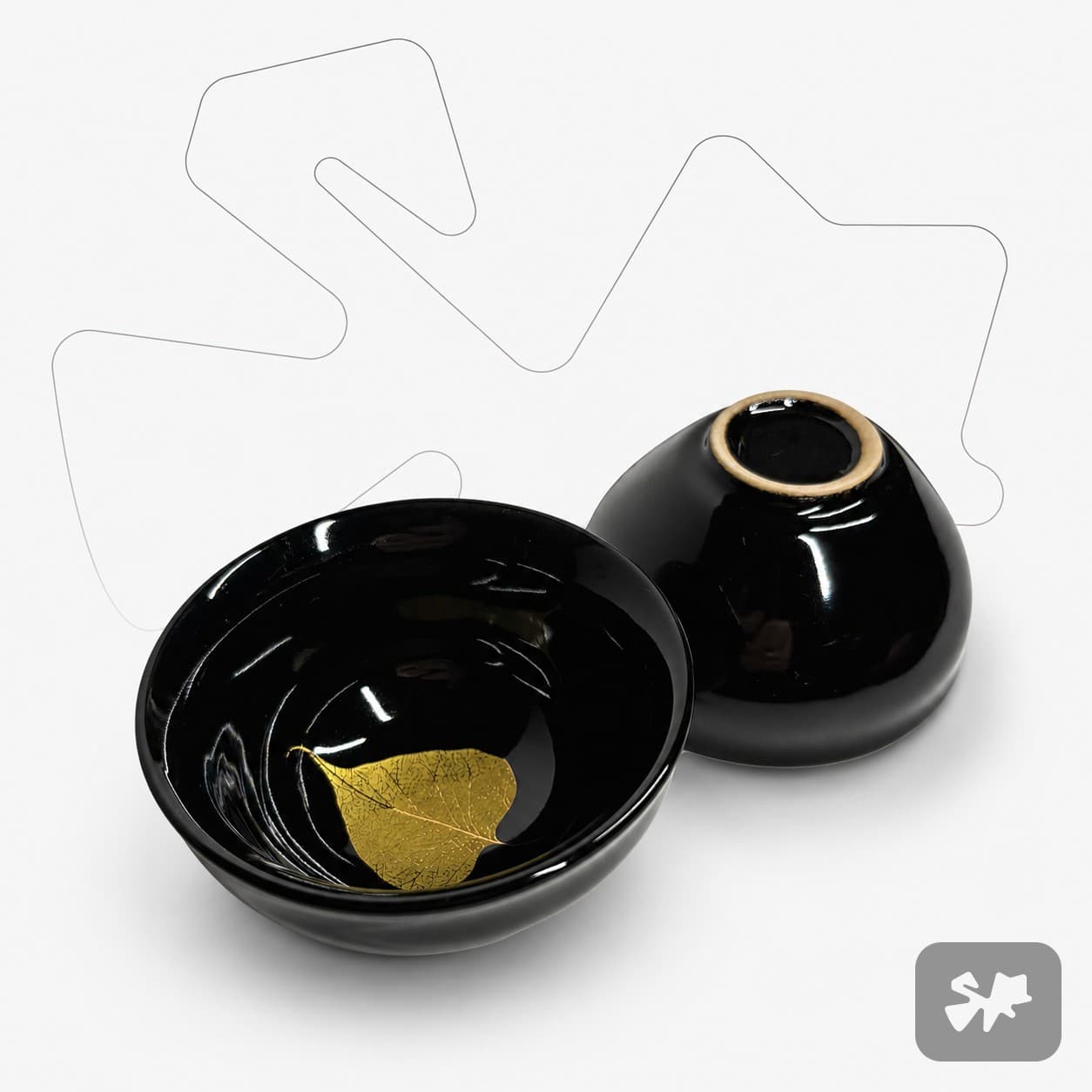 Handmade Ceramic Tea Bowls — Set of 2 (110 ml)