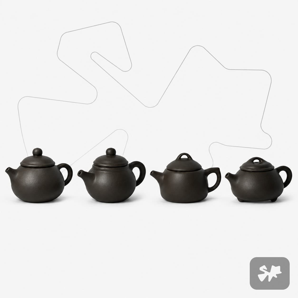 Mini Teapot 17ml - (purple clay)