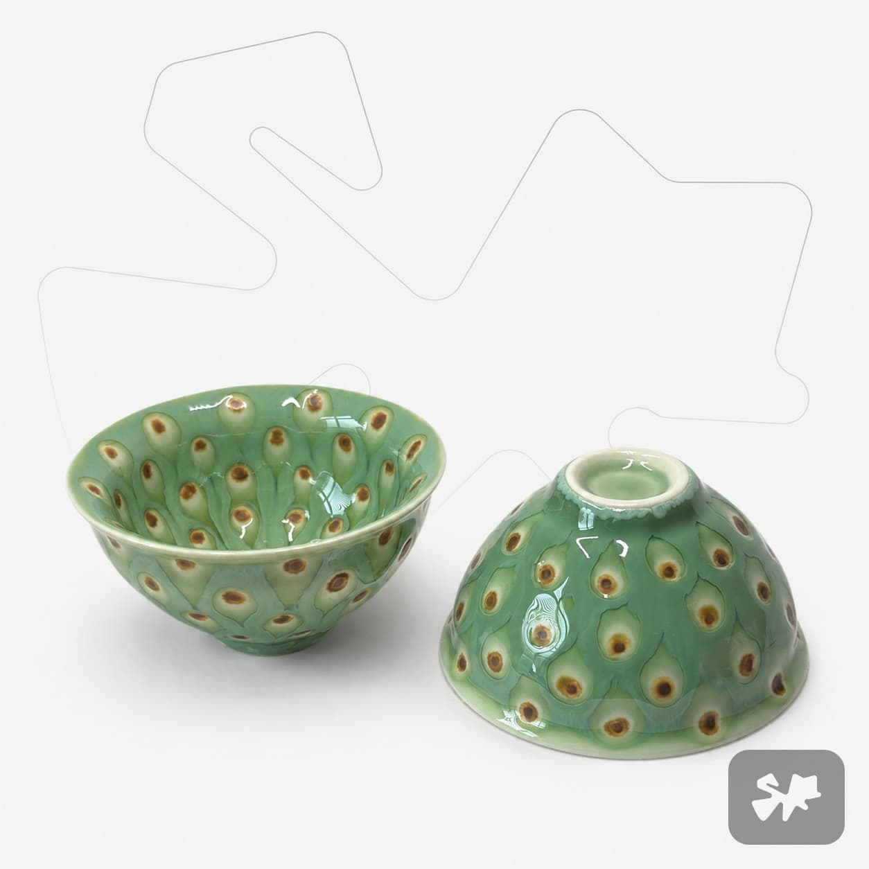 Tea Bowl 110 ml “Royal Peacock” (ceramic)