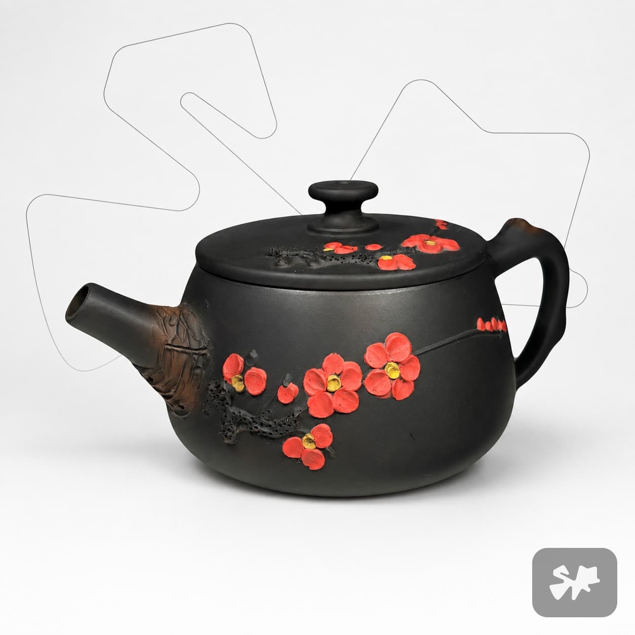 “Red Sakura” Jianshui Clay Teapot 240ml
