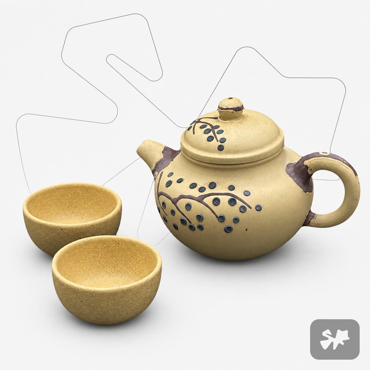 Xiao Ping Pan Hu Tea Set 250ml (+ 2 cups)