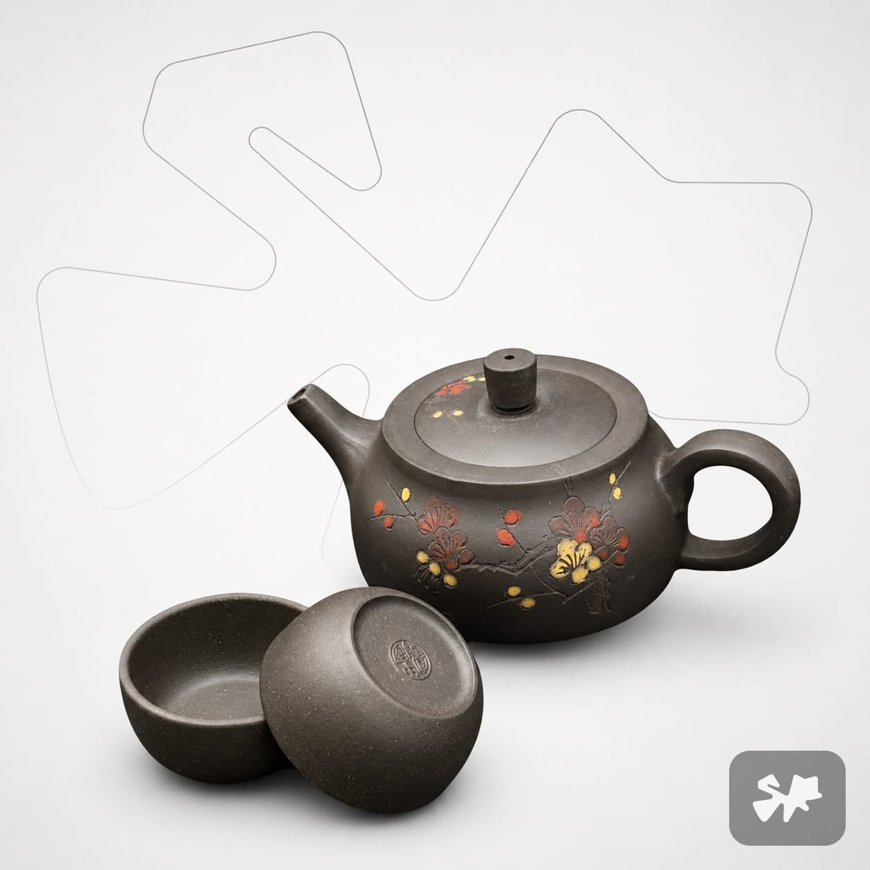 Zhou Pan Hu Teapot Set 250ml (+ 2 cups)