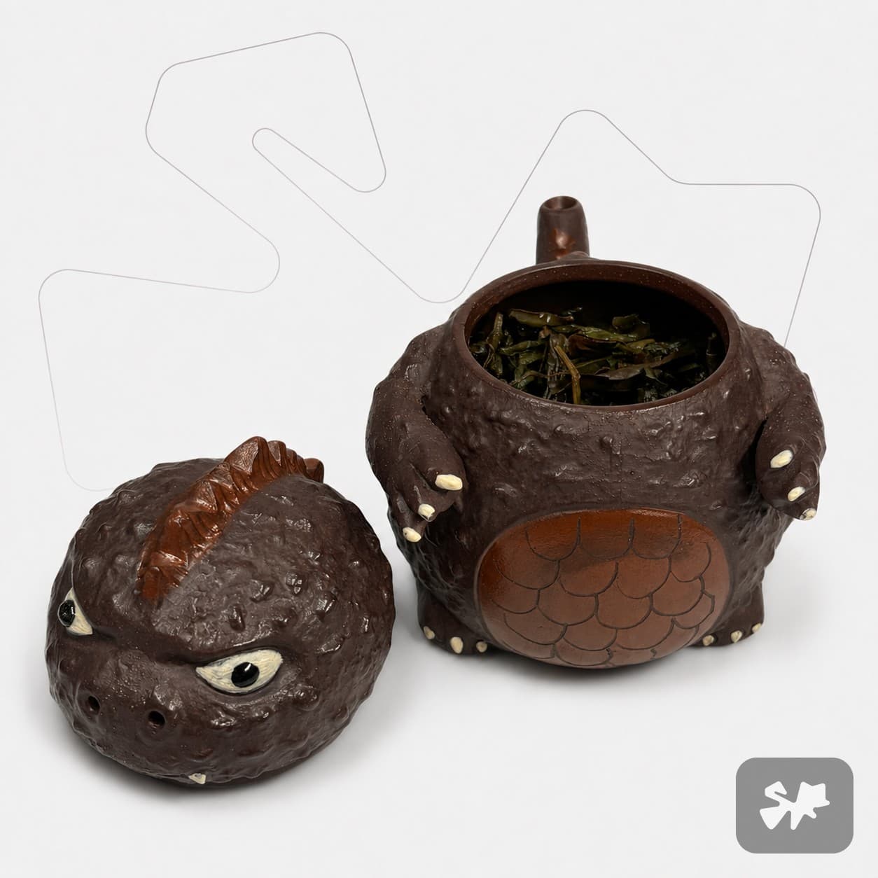 Handmade Godzilla Zisha Teapot 140ml