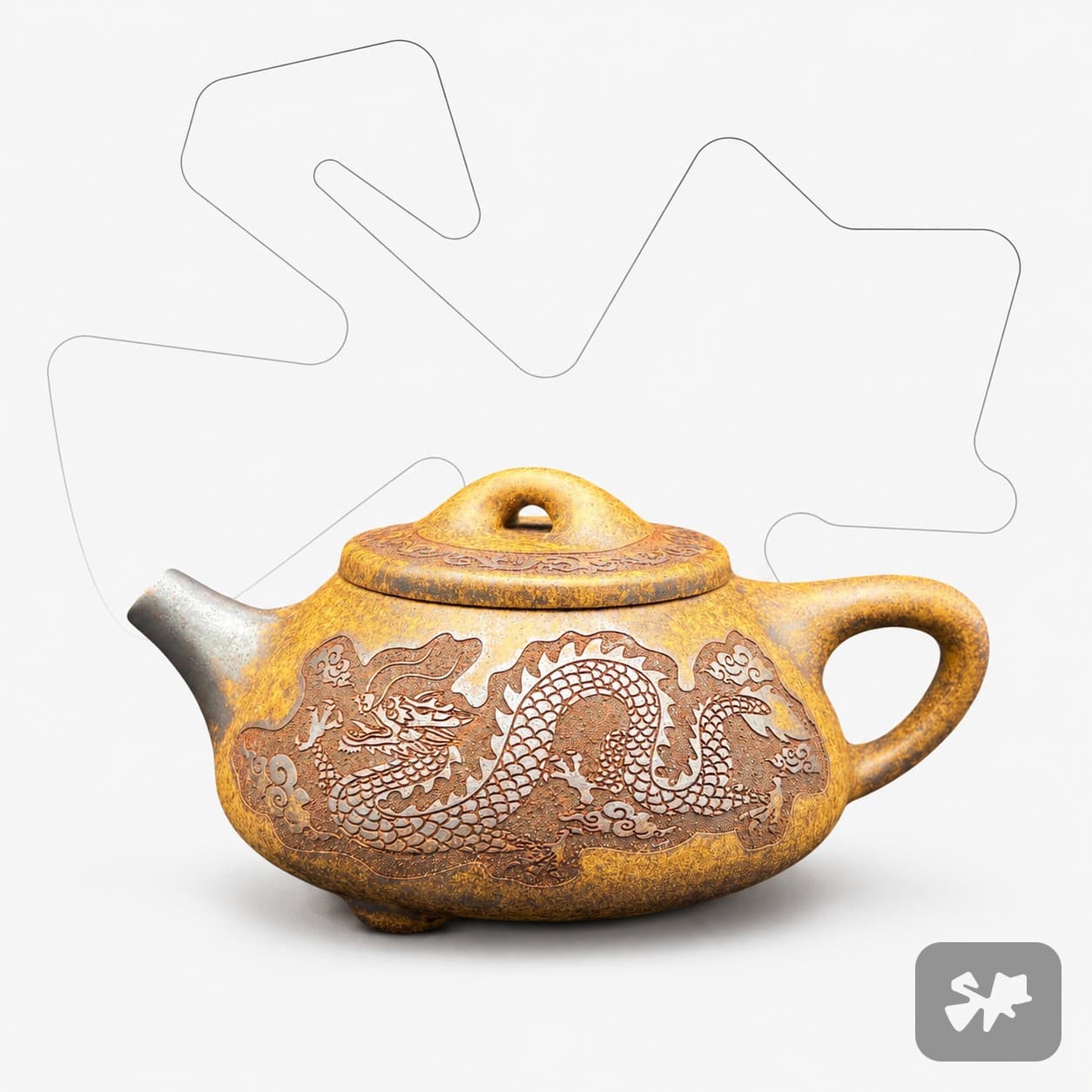 Jingzhou Shi Piao Dragon Zisha Teapot 360ml